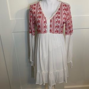 Red and white summer dress